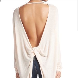 Free People Shadows Hacci Open Back Sweater